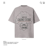 American vintage street T-shirt retro hand-painted cartoon print men's summer loose