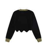 Women Sweater Short Sweater for Girls Autumn Crew Neck Casual Long Sleeve Sweater