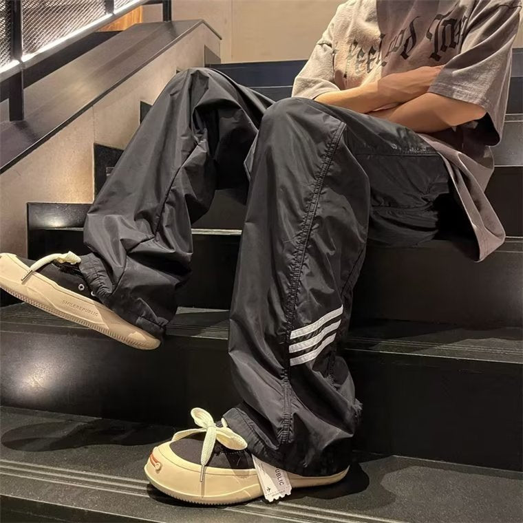 Men Sweatpants Function Tactical Pants Men's Summer Wide Leg Leisure Pu Shuai Loose