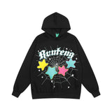 Men Hoodie Spider Web XINGX Printed Hooded Loose Sweater