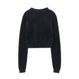 Women Sweater Short Sweater Girls' Autumn round Neck Long Sleeve Wool Casual