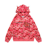 Men Hoodie Devil Horn Hoodie Coat Male Loose Letters
