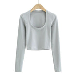 Women T-Shirt Spring and Autumn Sexy Long Sleeve T-shirt Top
