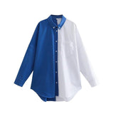 Women's T-Shirt Long Sleeve Loose Color Matching Shirt