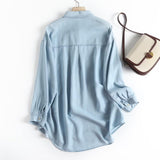 Women T-shirt Autumn Leisure Denim Shirt Top