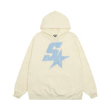 Men Hoodie Letter Embroidered Hot Fix Rhinestone Hooded Sweater Men's Autumn Loose