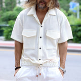 Men's Shirt Cotton Cardigan Front Pocket