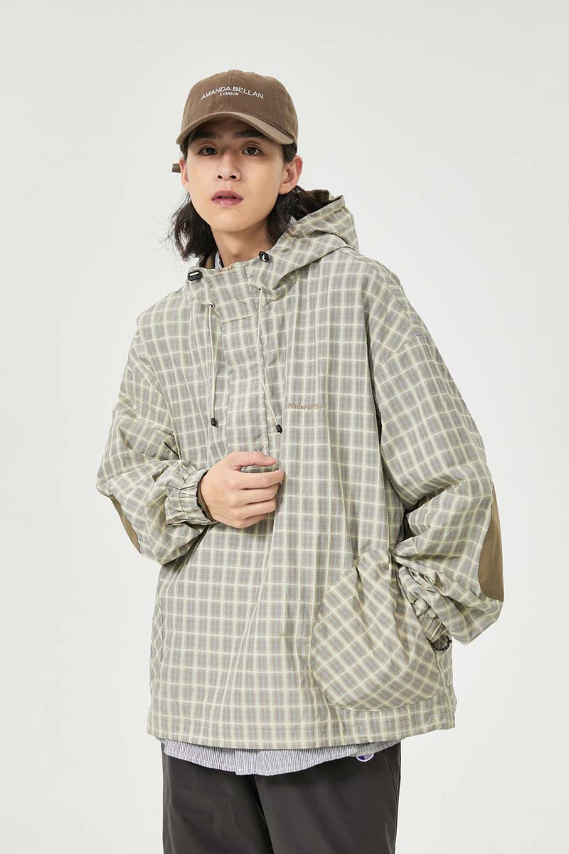 Unisex Jacket Autumn Hooded Plaid Coat Women's Clothing