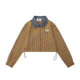 Women Long Sleeve Shirt Girls' Autumn Drawstring Leisure Short
