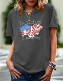 Women's Independence Day T Shirt Pattern Printed Short-Sleeved T-shirt