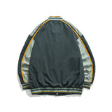 Varsity Jacket Vintage Autumn Embroidery Dark Green Fashion Brand Baseball Uniform