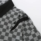 Men Long Sleeved T Shirt Contrast Color Long Sleeves Shirt Spring and Autumn High Street Loose Turn Button Shirt
