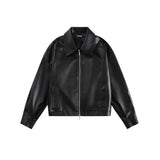 Unisex Jacket Autumn Vintage Wax Oil Leather Coat Women's Clothing