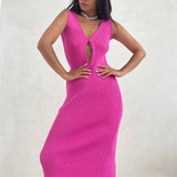Women Sweater Dress Sexy Cutout Tight Skirt Knitted Spring/Summer
