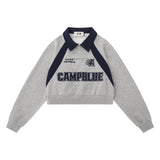 Women Hoodie Color Matching Short Long-Sleeved Sweater Girls' Autumn Top