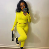 Women Co-Ord Set Fashion Solid Color Short Hood Top and Trousers