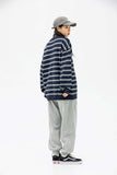 Unisex Sweater Autumn Pinstripe round Neck Sweater
