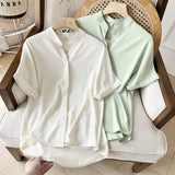 Women T-shirt Lightly Mature Curling V-neck Shirt