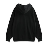 Men Fleece Lined Hoodie Printed Hoodie Autumn Men's Loose Street Long Sleeve Pullover