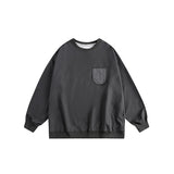 Unisex Hoodie Retro Crew Neck Pullover Sweater Coat Men and Women