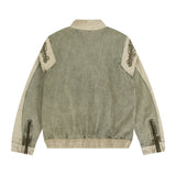 Men Denim Jacket Stitching Washed and Worn Denim Jacket Coat Men's Autumn and Winter Loose Denim Jacket