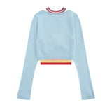 Women Sweater Rainbow Striped Vest Sweater Women's Autumn Leisure Sweater