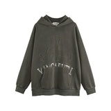 Men Hoodie Worn Looking Washed-out Hooded Sweater Men's Spring and Autumn Loose