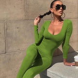Women Jumpsuit Spring and Summer Long Sleeves Slim Fit Hip Raise Jumpsuit