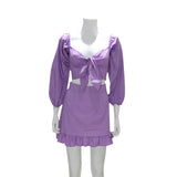 Women Co-Ord Set Women's Summer Puff Sleeve Hip Skirt