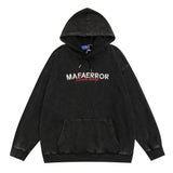 Men Hoodie Simple Embroidered Letter Hooded Sweater