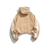 Unisex Jacket Autumn Contrast Color Hooded Coat Women's Clothing