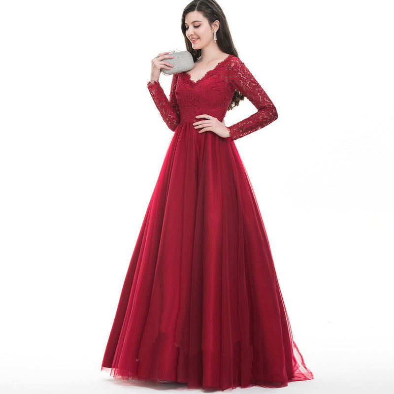 Slutty Wedding Dress Lace Long Sleeve Wedding Bridal Gown Dress