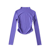 Women T-shirt High Neck Short Bottoming Shirt Women Spring Long Sleeve T-shirt