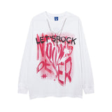 Men Long Sleeve Shirt Solid Color Distressed Bottoming Long Sleeve T-shirt Men's Loose All-Matching