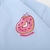 Men Hoodie Embroidery Love Lapel Sweater Boys Loose Long Sleeve Half-Open Collar Polo Shirt Pullover Top