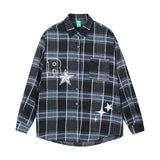 Men Long Sleeved T Shirt Long Sleeve Shirt Spring and Autumn Letter Five-Pointed Star Print Loose Casual Shirt