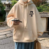 Men Hoodie Printed Sweater Men's Autumn Hong Kong Style Hiphop Pullover