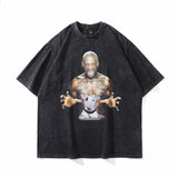 Men T Shirt Fashion Brand Vintage Printed T-shirt round Neck Short Sleeve Men and Women