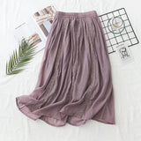 Women Skirt Stitching Skirt Elastic Waist