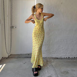 Women Dresses Floral Printing Slip Dress Long Dress