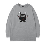 Men Long Sleeve Shirt Retro Hip Hop Long Sleeve T-shirt Men's and Women's Spring and Autumn Ins round Neck