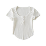 Women T-Shirt Short-Sleeved T-shirt Women's Summer round Neck Top