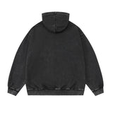 Men Hoodie English Letters Printed Hoodie Washed Old Men Loose Autumn Winter Coat