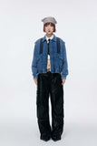 Unisex Jacket Fall Filler Washed Denim Jacket Women's Clothing