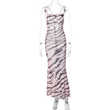 Women Halter Tops Summer Fashion Printed Slim Strap Dress