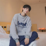 Men Hoodie Sweater Men's Spring and Autumn round Neck Loose Printed Bottoming Shirt