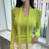 Women's Long Sleeve Shirt V-neck Sweater Top