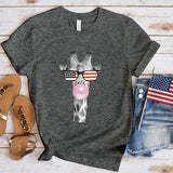 Women's Independence Day T Shirt round Neck Short Sleeve T-shirt
