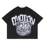Mixed Emotion T-Shirt Crew Neck Loose Short Sleeve