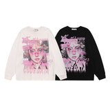 Men Long Sleeve Shirt Graffiti Long Sleeve Bottoming T-shirt Men and Women Idle Style Loose Top